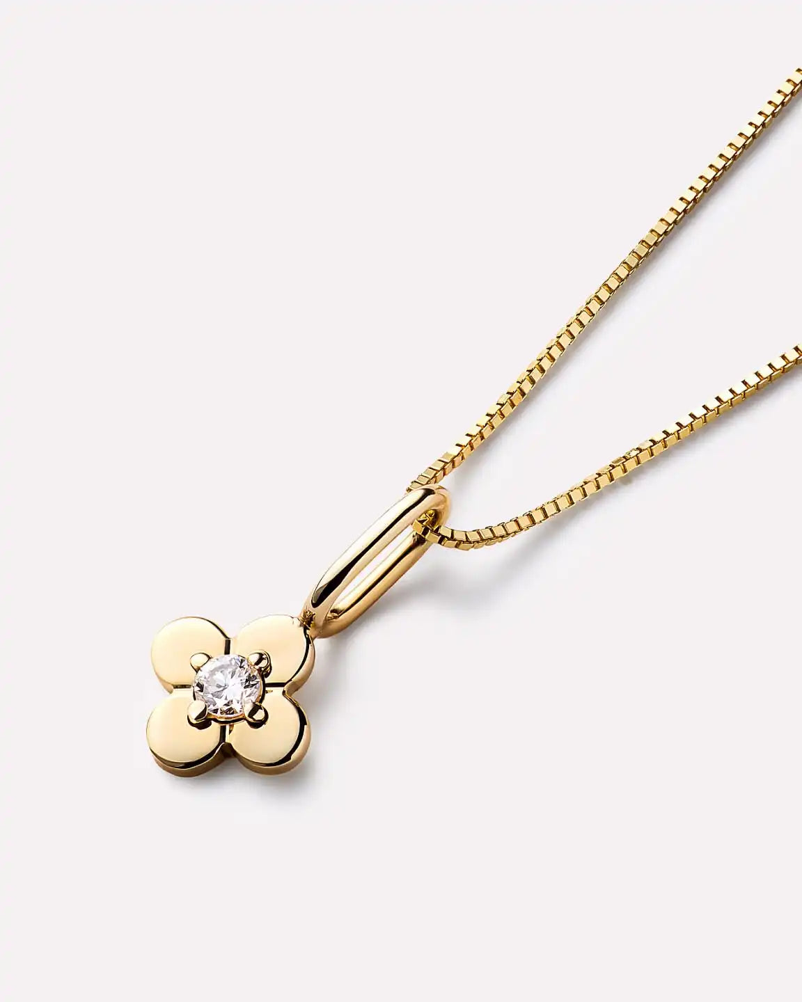 Solid Yellow Gold - Emerald Mini Flower Charm