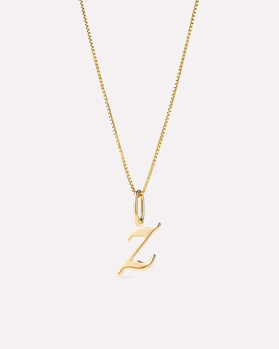 Solid Yellow Gold - Script Letter Necklace
