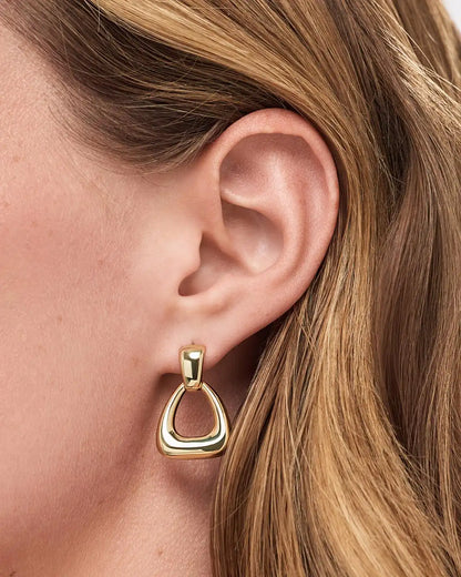 Drop Earrings - Dakota Door Knocker Marble Blue