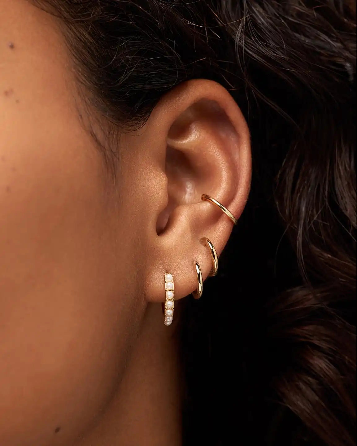 Pearl Hoops - Ashley Medium