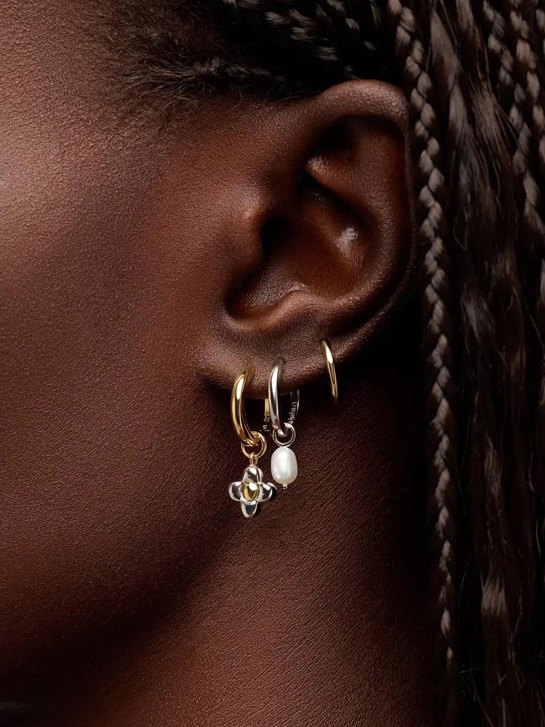 Flower Earrings - Liora Hoops Rose Quartz
