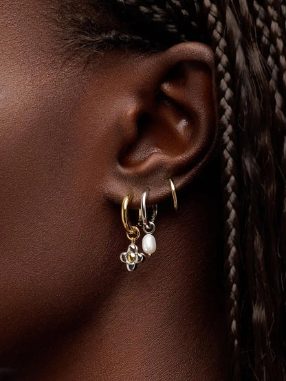 Flower Earrings - Liora Hoops Rose Quartz
