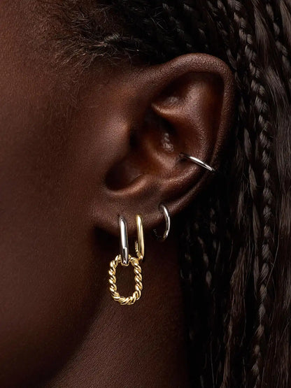 Gold Drop Earrings - Ash Double Mini