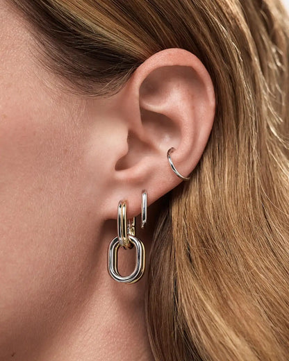 Double Hoop Earrings - Ash Double