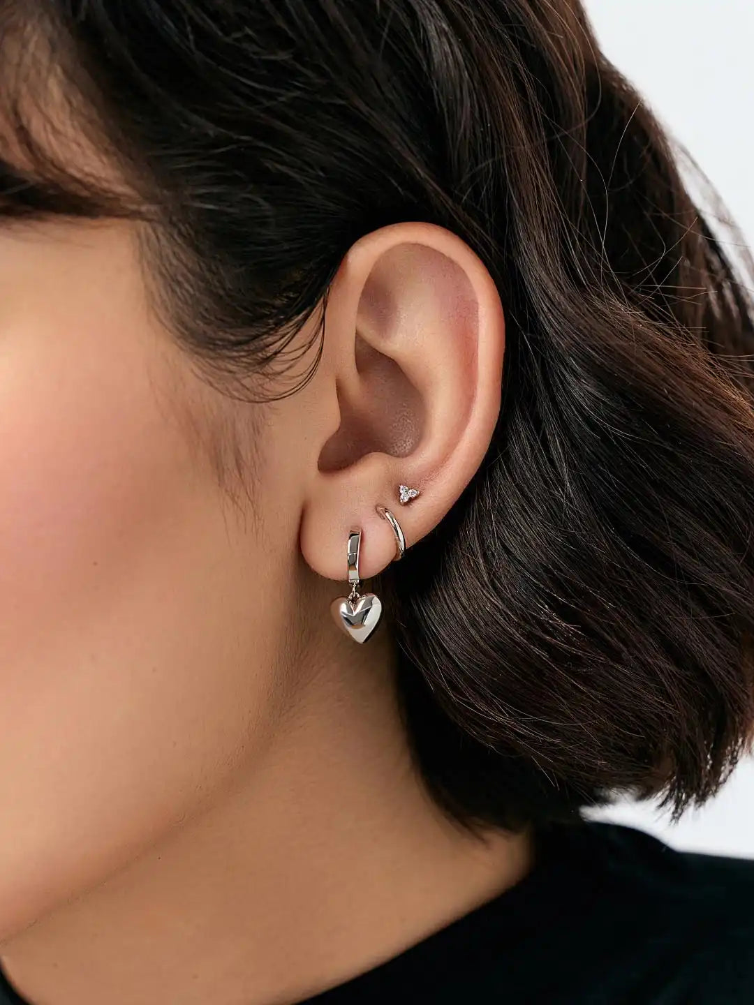 Puffed Heart Hoops - Jessica