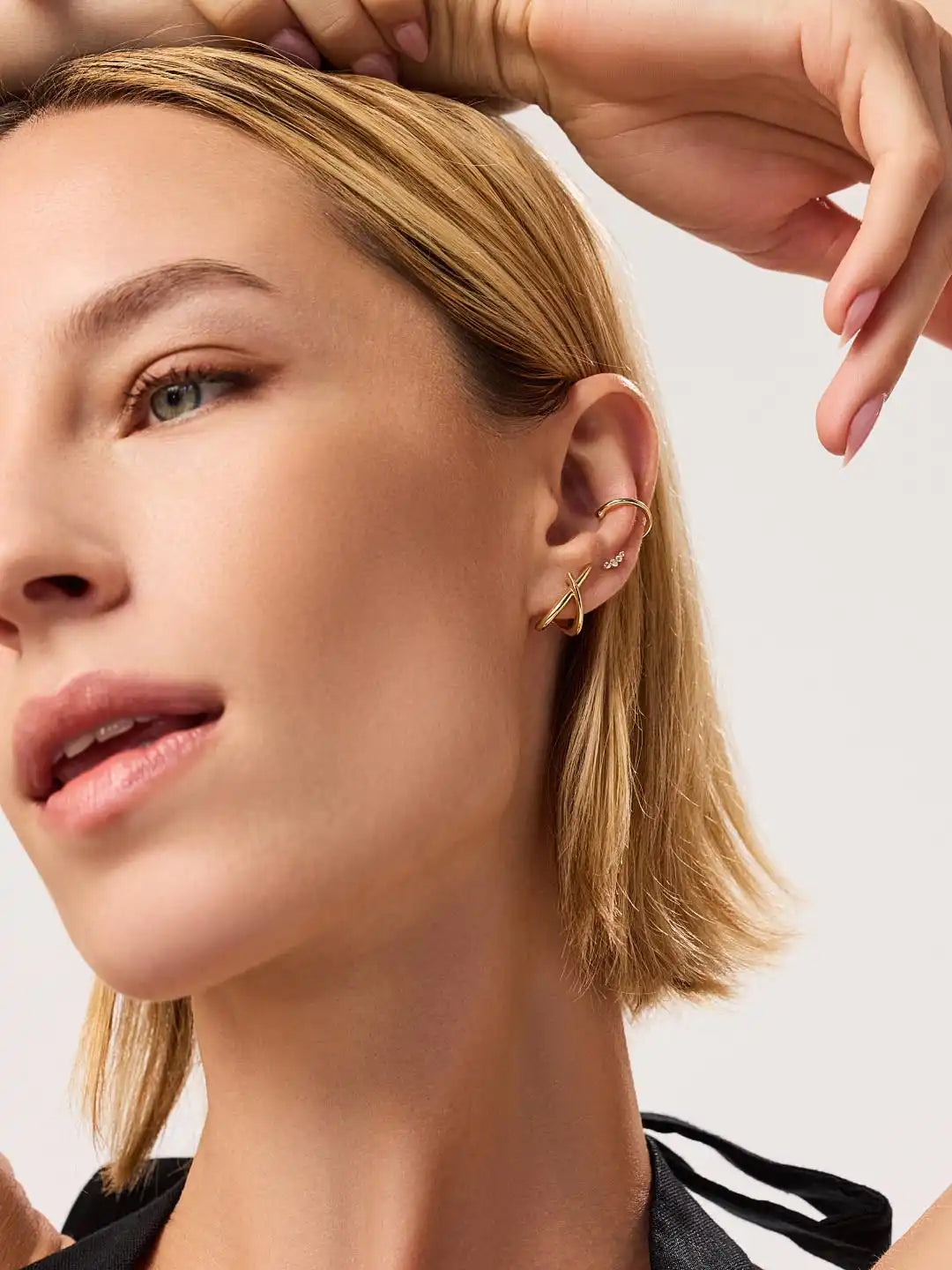 Gold Stud Earrings - Sloane Pave