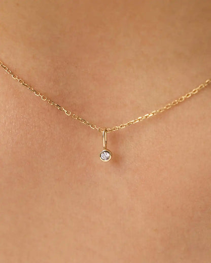 Solid Yellow Gold - Sapphire Mini Birthstone Charm