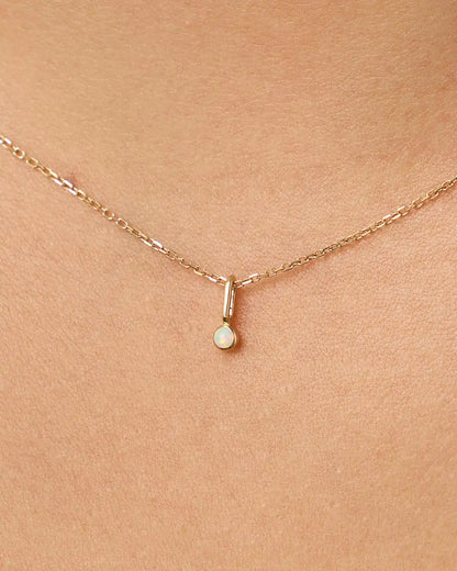 Solid Yellow Gold - Diamond Mini Birthstone Necklace