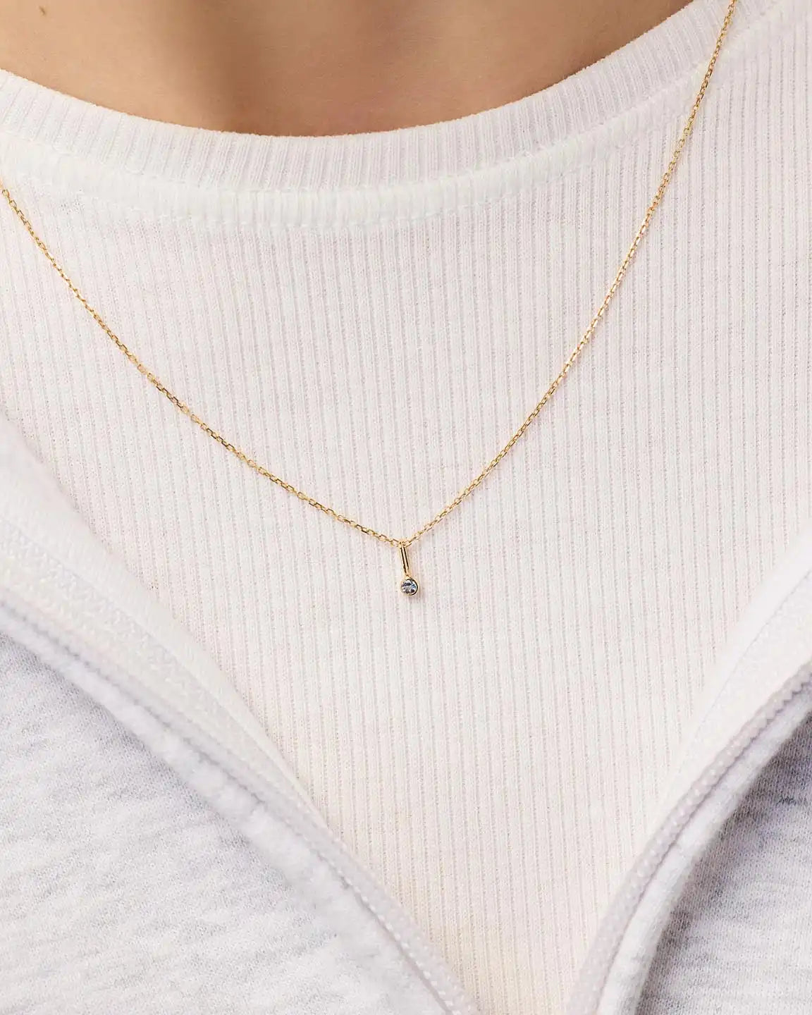 Solid Yellow Gold - Sapphire Mini Birthstone Charm