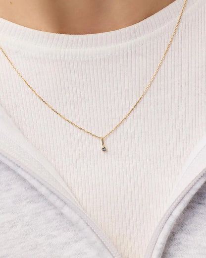 Solid Yellow Gold - Sapphire Mini Birthstone Charm