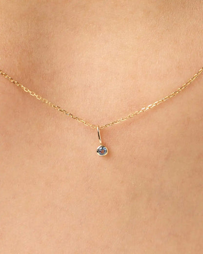 Solid Yellow Gold - Sapphire Mini Birthstone Charm