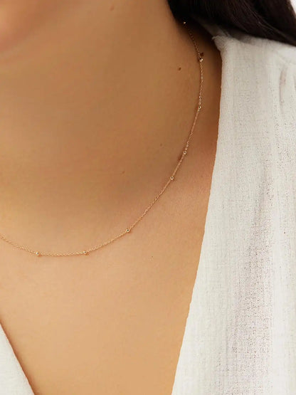 Dainty Gold Necklace - Gold Satellite Necklace