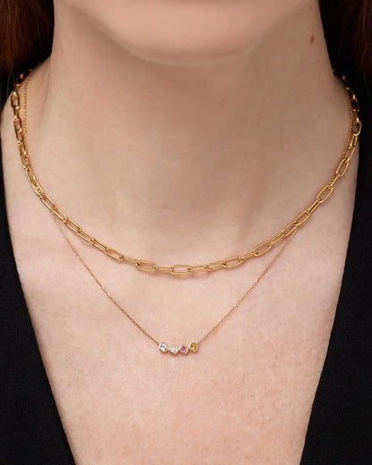 Birthstone Necklace - 4 Stone Birthstone Necklace