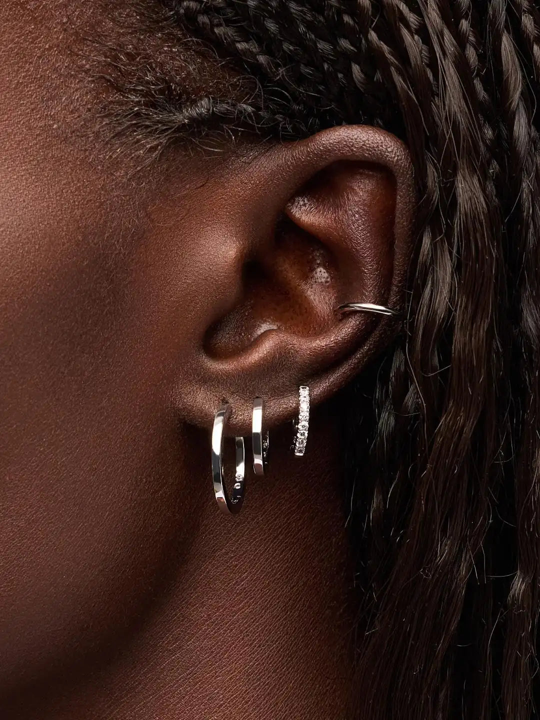 Gold Huggie Hoop Earrings - Pave Huggie Hoops