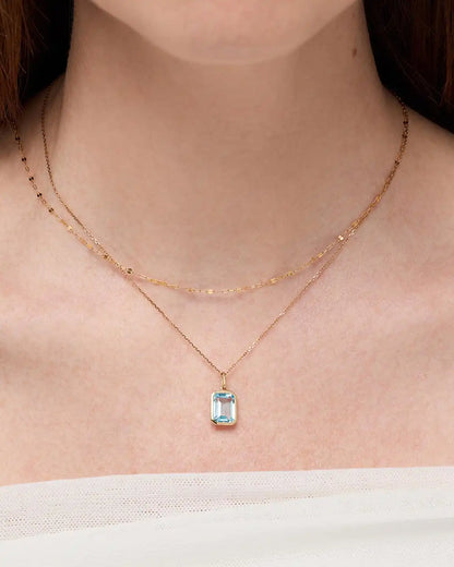 Solid Yellow Gold - Light Pink Sapphire Spritz Necklace