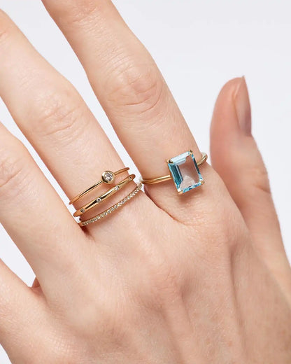 Solid Yellow Gold - Light Pink Sapphire Spritz Ring