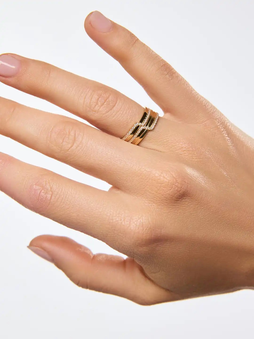 Solid Yellow Gold - Triple Diamond Elevate Ring