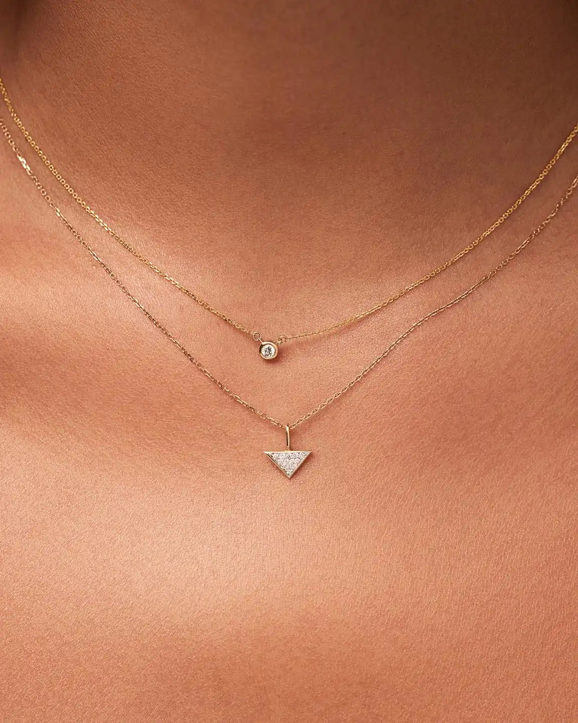 Solid Yellow Gold - Trillion Diamond Charm