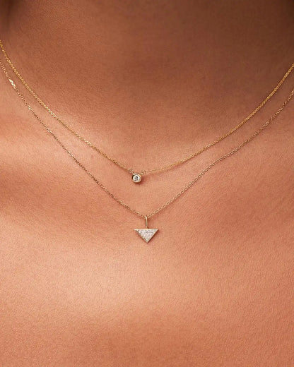 Solid Yellow Gold - Trillion Diamond Charm