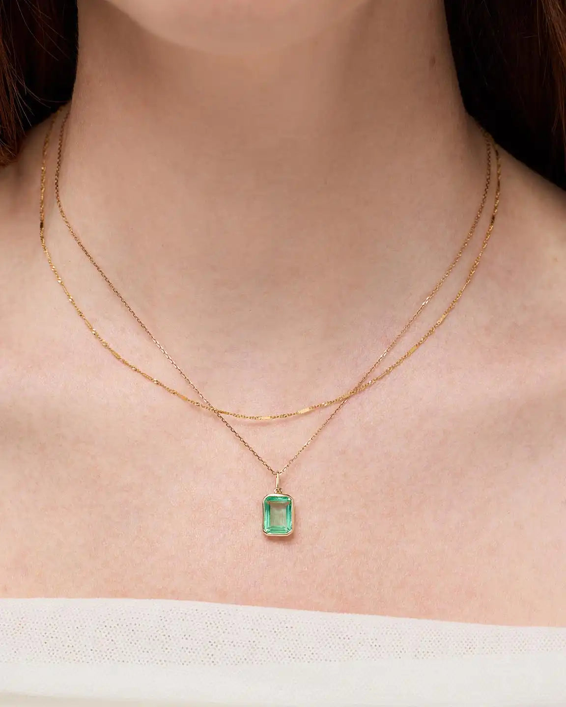 Solid Yellow Gold - Light Pink Sapphire Spritz Necklace