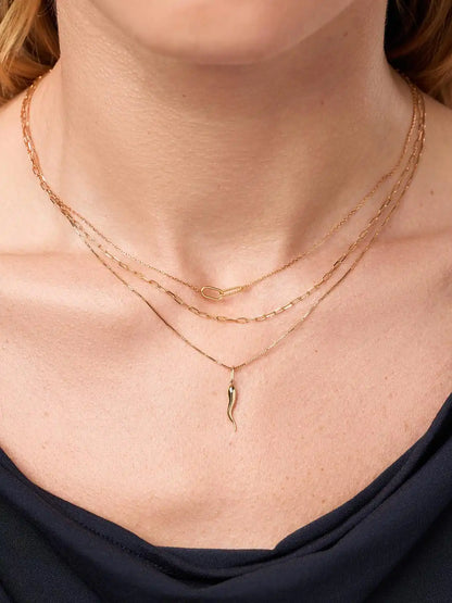 Solid Yellow Gold - Italian Horn Charm
