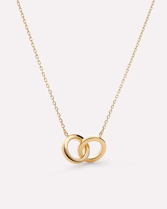 Solid Yellow Gold - Duo Links Necklace