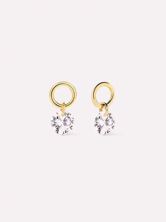 Earring Charms - Round Floating Stone Charms