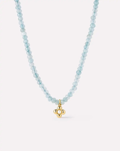 Beaded Necklace - Liora Blue Jade Bead Necklace