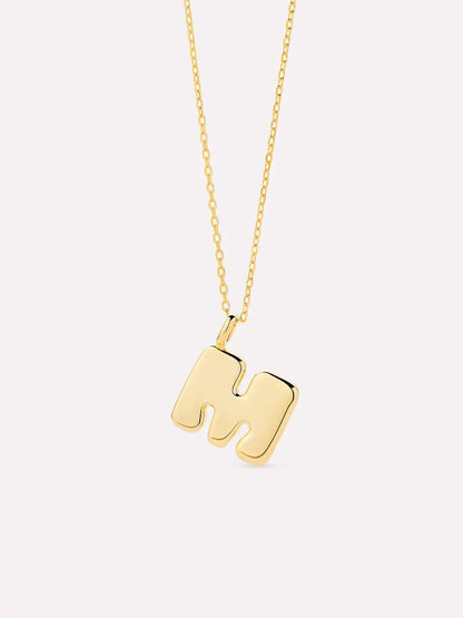 Sterling Silver - Bubble Letter Necklace