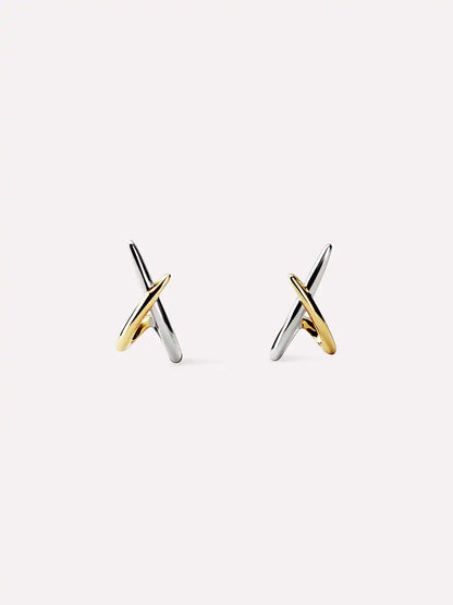 Gold Stud Earrings - Sloane Pave