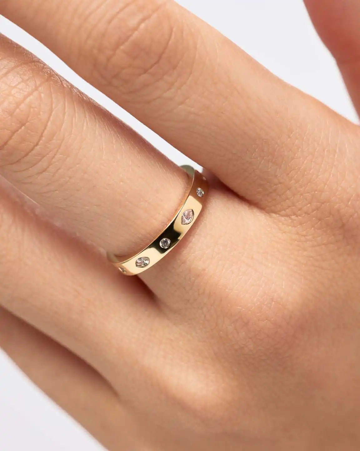Gold Band Ring - Selena Marquise Ring
