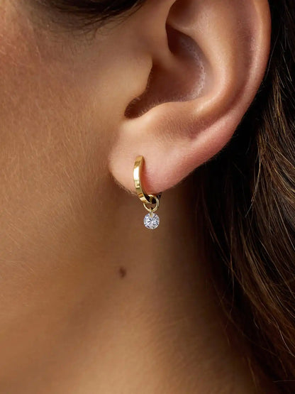 Earring Charms - Round Floating Stone Charms