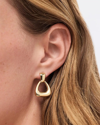 Drop Earrings - Dakota Door Knocker Marble Blue