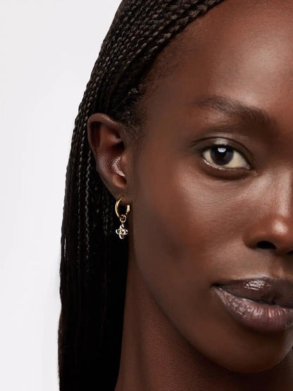 Flower Earrings - Liora Hoops Rose Quartz