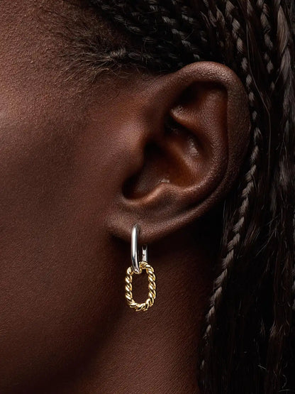 Gold Drop Earrings - Ash Double Mini