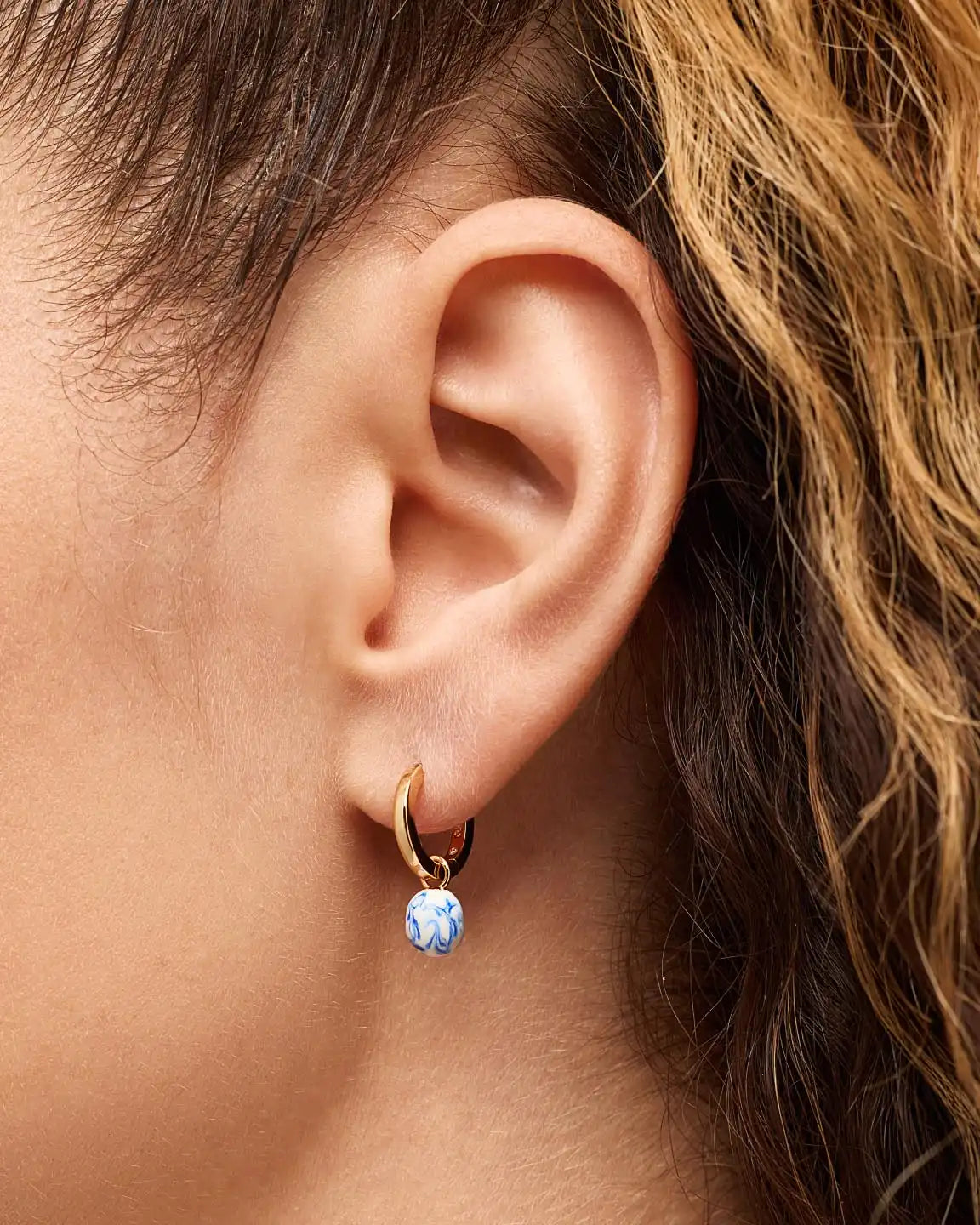 Pearl Huggie Hoops - Frida