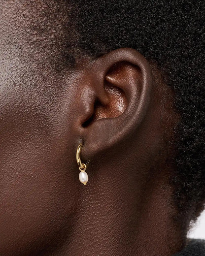 Pearl Huggie Hoops - Frida