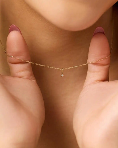 Solid Yellow Gold - Sapphire Mini Birthstone Charm