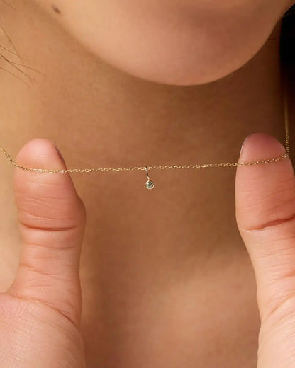 Solid Yellow Gold - Sapphire Mini Birthstone Charm