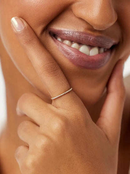 Gold Band Ring - Gold Diamond Eternity Ring