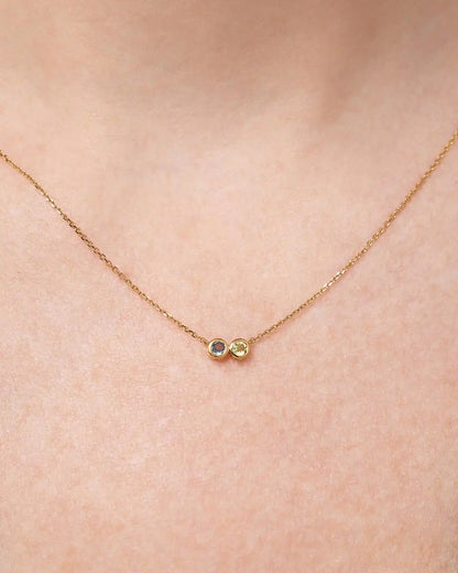 Birthstone Necklace - 2 Stone Birthstone Necklace