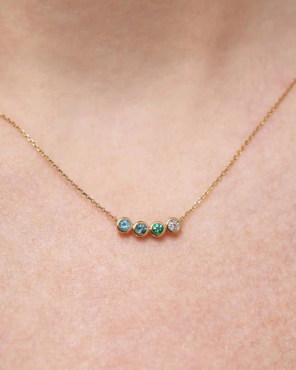 Birthstone Necklace - 4 Stone Birthstone Necklace