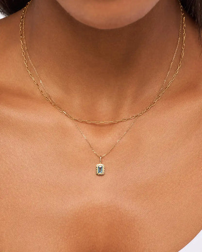 Solid Yellow Gold - Green Sapphire Heirloom Charm