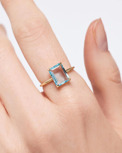 Solid Yellow Gold - Light Pink Sapphire Spritz Ring