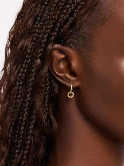 Solid Yellow Gold - Galaxy Hoop Set