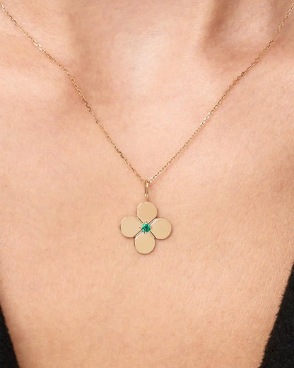 Solid Yellow Gold - Diamond Flower Charm