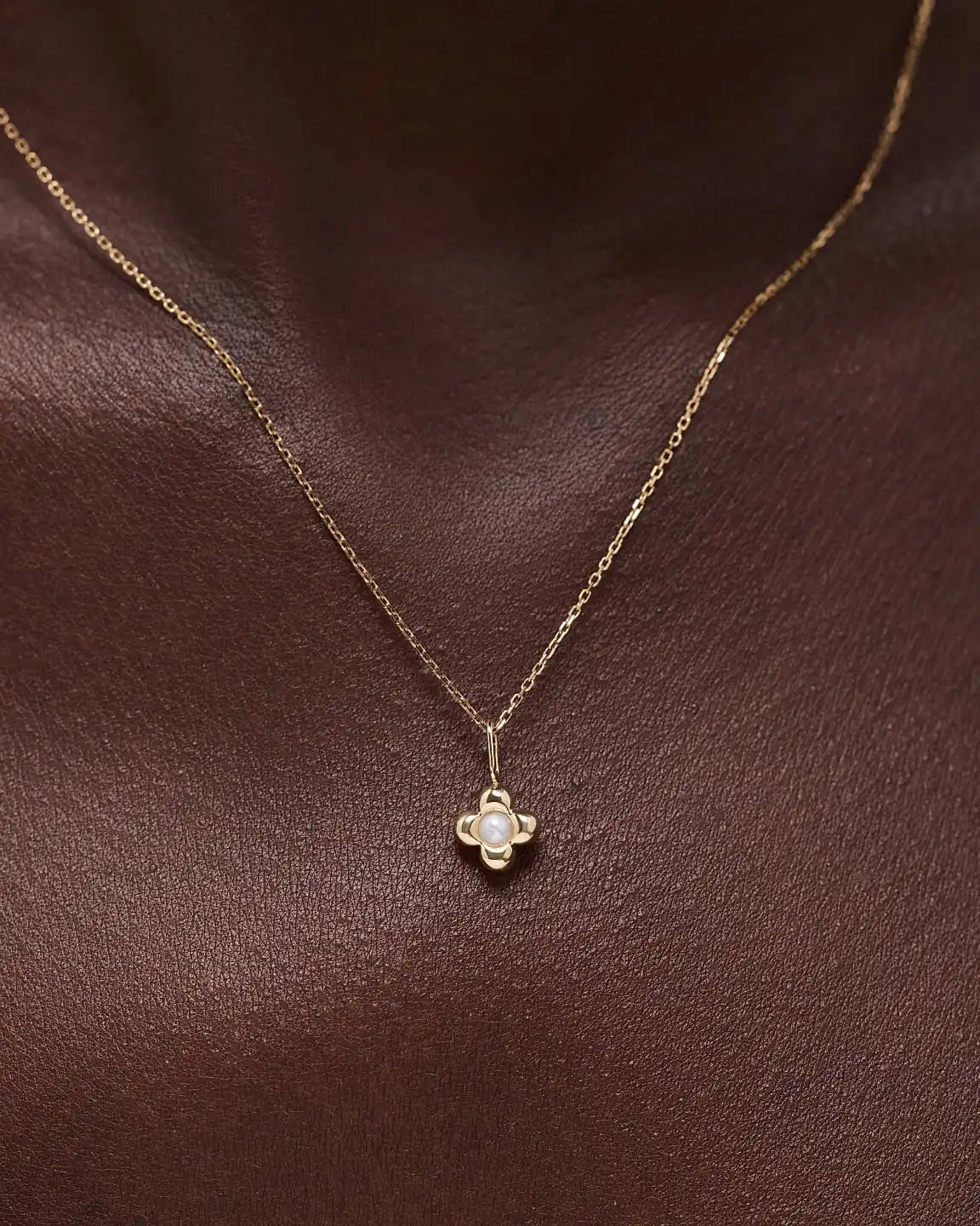 Solid Yellow Gold - Pearl Mini Liora Necklace