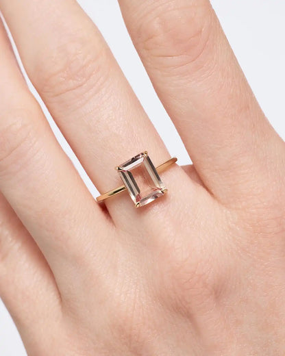 Solid Yellow Gold - Light Pink Sapphire Spritz Ring