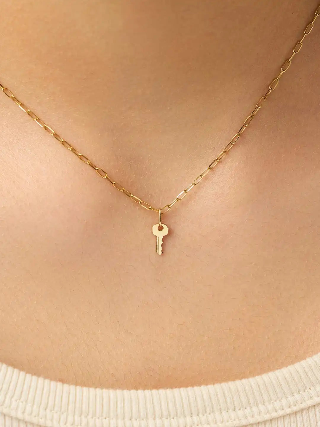 Gold Pendant - Gold Mini Key Charm