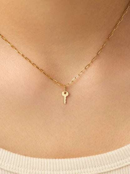 Gold Pendant - Gold Mini Key Charm